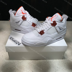 khaki24 air jordan 4 aj4 白橙 金属橙 金扣 篮球鞋 ct8527-118