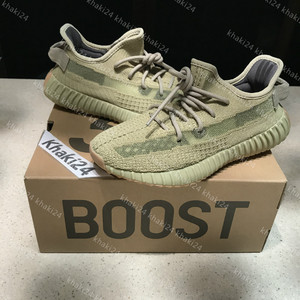 khaki24 adidas yeezy 350v2 抹茶硫磺军绿椰子男女休闲鞋 fy5346