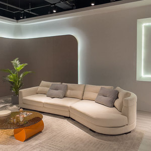 格日 意式极简fendi/芬迪异形转角沙发 摩图磨砂布小户型客厅家具