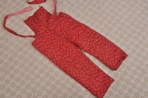 80年代儿童影视道具服装67手工纯棉碎花布背带棉裤my4642怀旧