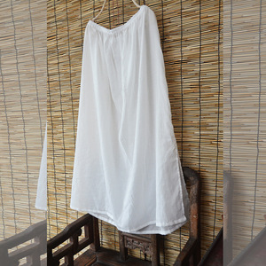 特制夏薄款全棉衬裙。搭配袍子叠穿/百搭白色打底半身长裙/单穿透