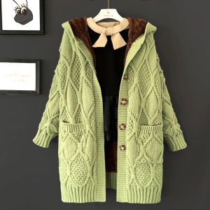 大棒针毛衣女粗毛线开衫加厚