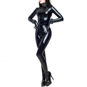 my 乳胶衣 女 伪娘乳胶连体衣 包手脚 无拉链 进入