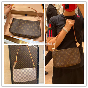 lv/路易威登女包 经典老花麻将大号腋下气质单肩手拎零钱包m40712