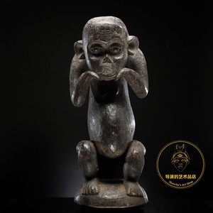 非洲老木雕动物猴子猩猩镇宅摆件纯手工雕刻艺术软装家饰品喀麦隆