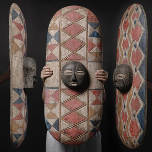 非洲老盾牌面具古董原始部落民族风传统特色装饰艺术手工艺品刚果