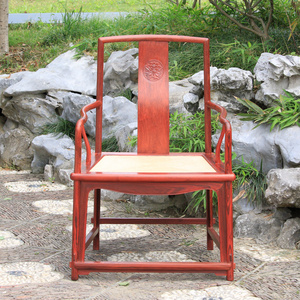 苏作匠心红木正宗印度小叶紫檀扇形南官帽椅明式王世襄款扇面椅子