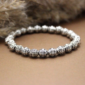 民族风手链女藏银苗银转运手串原创复古转运球开运手链中国风礼物