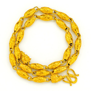 外贸新款仿金饰品霸气实心龙头铜镀金项链仿黄金链子老板链男配饰