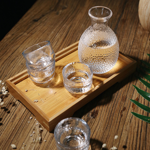 创意锤目纹家用温酒壶日式清酒酒具酒杯 白酒玻璃酒壶杯子套装