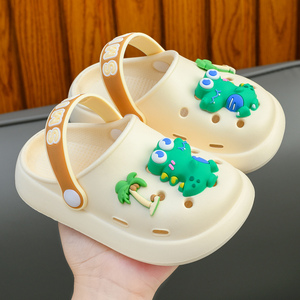 儿童恐龙洞洞鞋夏季可爱宝宝男女中大童浴室防滑小孩外穿沙滩鞋子