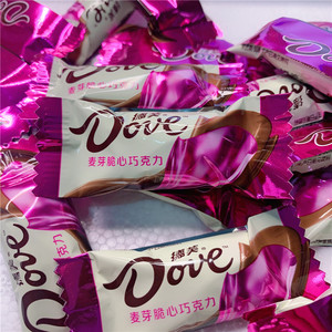 散装婚庆喜糖果喜糖 6g德芙dove麦芽脆心牛奶黑巧克力 500g包邮
