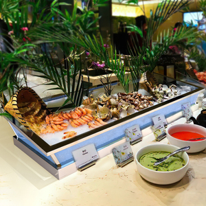 自助餐冰槽酒店餐厅饭店展示台饮料啤酒海鲜三文鱼生刺身冰盘商用