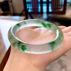 0048人付款淘宝缅甸天然翡翠原石毛料玉石冰种手镯料阳绿色料半明料