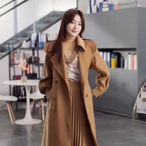 秦岚同款外套中长款