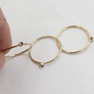 美国注金14k包金2MM空托戒指环可镶嵌关节戒指环圈DIY配件