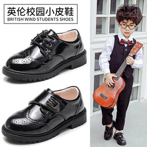 男童皮鞋韩版新款潮儿童皮鞋黑色英伦学生真皮软底演出鞋新款洋气