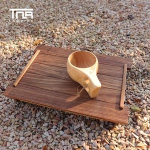 TNR迷你小折叠桌超轻便携小茶几桌户外露营徒步钓鱼喝茶实木小桌
