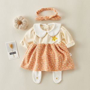 新生儿婴儿衣服春装女宝宝连体衣洋气周岁裙子公主哈衣爬服春秋季