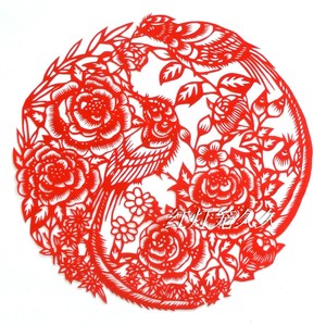 传统手工剪纸窗花寿代鸟【富贵齐眉】喜鹊新房乔迁装饰礼品中国风