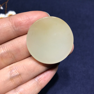 老山玉器 新疆和田玉山料且末糖白玉平安牌素牌吊坠礼物佩戴挂件