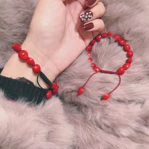 豆姐姐无金属木质手链广东丹霞山相思红豆手链