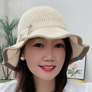 夏季遮阳渔夫帽女士时尚盆帽防晒遮脸防紫外线太阳帽2024新款帽子