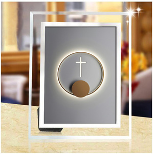 摆台十字架相框摆件礼物水晶玻璃礼品桌摆相架相片教会摆件