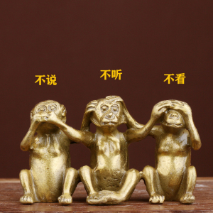 不听不闻不问摆件