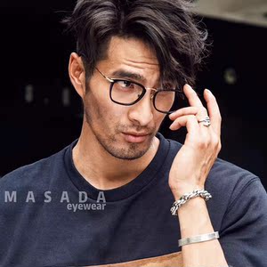 masada马萨达眼镜框超轻合金黑框时尚潮流平光镜防蓝光可配度数