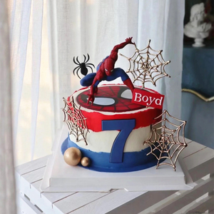 网红动漫英雄人物蛋糕装饰摆件卡通蜘蛛侠儿童男孩生日甜品台插件