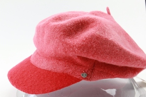 正品ELLE青年冬季休闲逛街光身保暖圆顶短檐红色蓝色羊毛混纺帽子