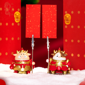 故宫博物院牛年门神便签夹子牛气冲天空间站宇航员同款官方旗舰店