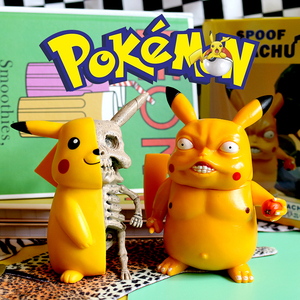 日本 宠物小精灵 骷髅猥琐皮卡丘 摆件手办模型