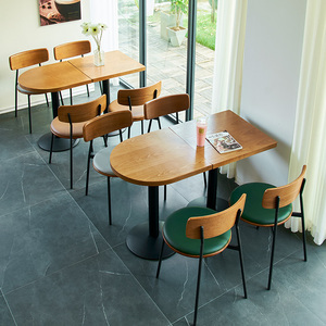 咖啡厅椅奶茶甜品小吃蛋糕烘焙汉堡店商用主题连锁餐厅餐桌椅组合