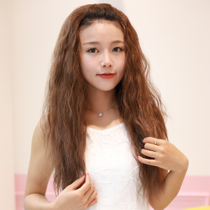 假发女长卷发玉米烫逼真自然蓬松时尚女生假发半头套 女士中长发
