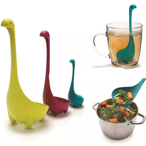 创意厨具尼斯湖水怪造型系列塑料长柄漏勺立式恐龙漏勺火锅大汤勺