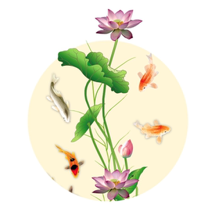 3d立体贴纸客厅墙画电视背景墙壁纸装饰温馨卧室荷花锦鲤墙贴自粘