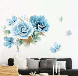 3d立体墙贴客厅电视背景墙贴纸壁纸卧室墙花装饰墙壁贴画墙纸自粘