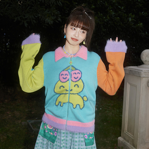 开衫毛衣外套毛领