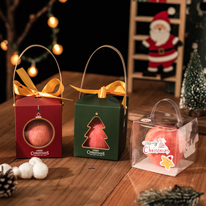 圣诞苹果包装盒平安夜礼盒零食糖果单个手提盒小平安果盒子圣诞节