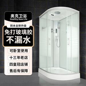 整体淋浴房家用一体式钢化玻璃简易洗澡房隔断沐浴房卫生间冲凉浴