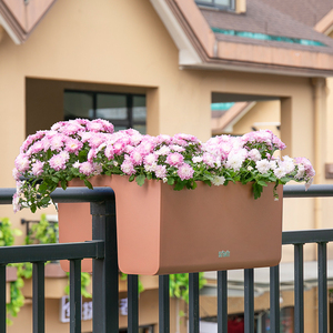 双边挂栏杆花盆挂式树脂骑马盆马鞍式护栏楼梯悬挂阳台花箱骑栏盆