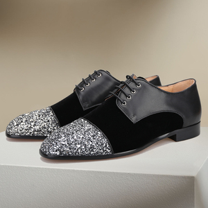 皮尔吉达出口欧美混合面料系带休闲皮鞋男潮流设计师款红底正装鞋