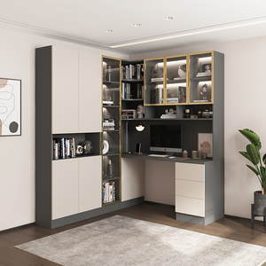 萨特整体书柜书房书桌一体整墙榻榻米床衣柜儿童房全屋定制我乐官方