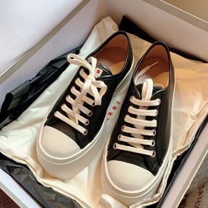 现货marni玛尼小白鞋女厚底松糕大头男鞋圆头牛皮帆布运动情侣款