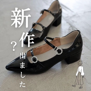 日系法式复古小香风尖头气质感水钻圆扣粗跟玛丽珍鞋单鞋高跟鞋女