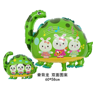 新款脊背龙 绿色天使猫小熊猫恐龙长颈龙太空气球飘空球充气玩具