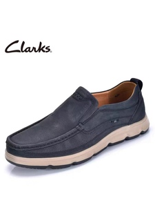 Clarks其乐男鞋2024春款牛皮商务休闲鞋软底轻便透气一脚蹬乐福鞋