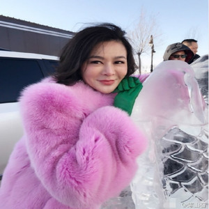 关之琳明星同款水貂皮草外套女进口整貂长款裘皮大衣长袖支持定做